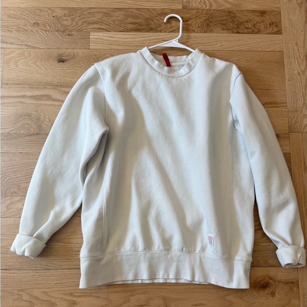 Topo Designs Men's White Classic Crewneck Sweatshirt